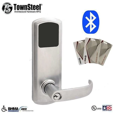 Townsteel E-Genius 5000 Series Grade 1 Interconnected Push Button Electronic Lock 4" On Center w/Bluetooth - S TNS-EG5BTT-SRH626-40WSC